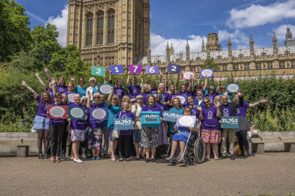 Campaigners outside Parliament
