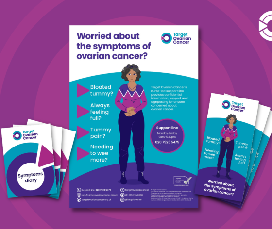 An image of Target Ovarian Cancer's symptoms awareness pack