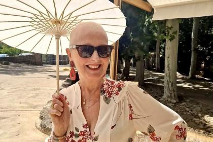 A photo of Margaret after losing her hair