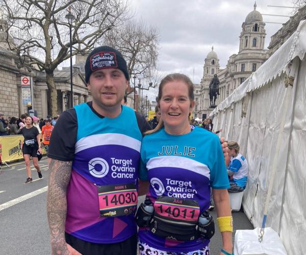 Male and Female supporters at the London Landmarks Half Marathon 2023