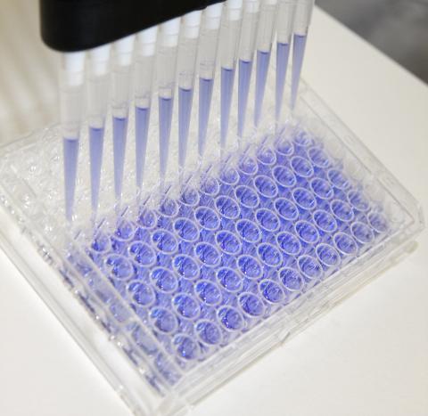Pipettes in a lab being used for ovarian cancer research