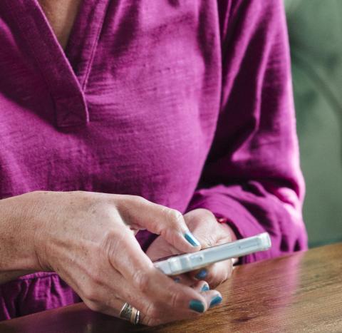 Woman looking at phone