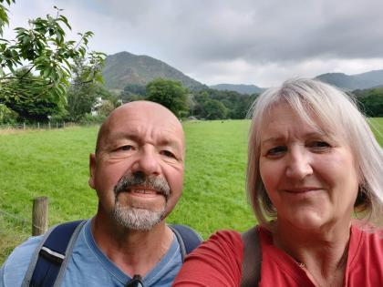 Denise and her husband Keith out on a walk together