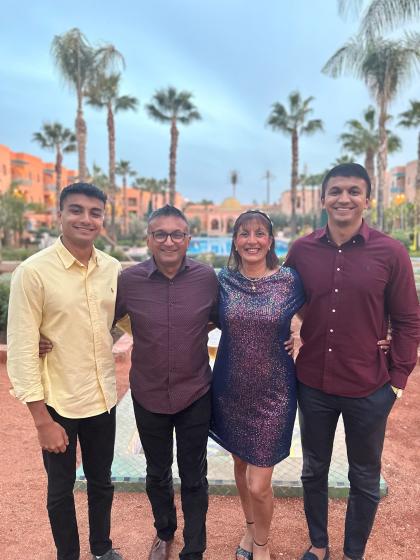 Anita with her husband and two sons on holiday