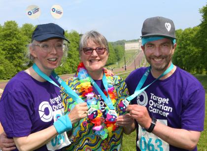 Christine at Ovar-Dressed Belfast with two other fundraisers in 2024.