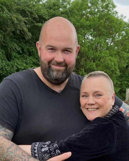 Adam with his wife Shelly, who passed away with ovarian cancer in 2022.